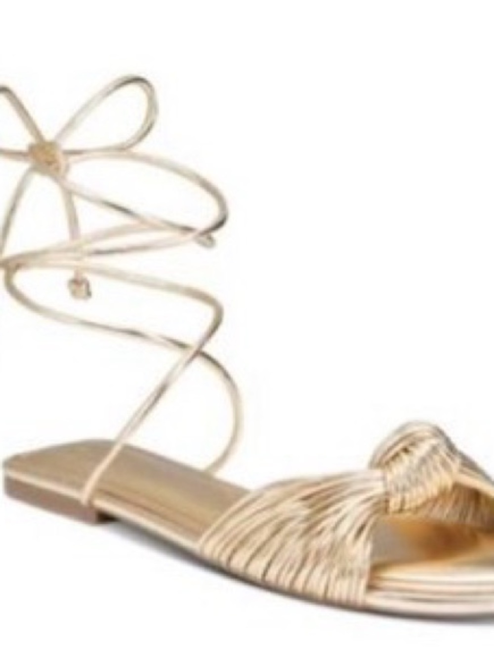 On 34th Metallic Gold Knot Wrap Sandals